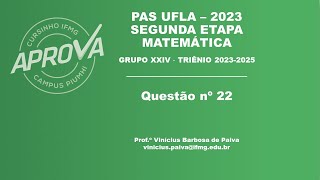 Questão 22  PAS UFLA 2023 [upl. by Natica]