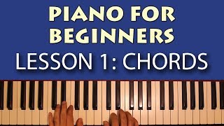 Piano Lessons for Beginners Part 1  Getting Started Learn some simple chords [upl. by Enyala313]