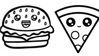 Snacks drawing and colouring video Pizza drawing Colourful Snacks drawing and colouring video [upl. by Susana]