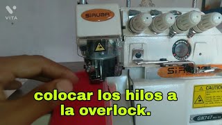 como enhebrar la maquina de coser overlock de 4 hilos paso a paso [upl. by Emerson701]