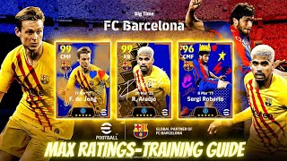 Big time FC Barcelona de JongAraujoSergi Roberto max ratingstraining guide efootball 24 [upl. by Margi]