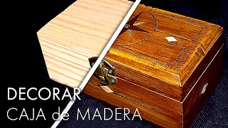 Cómo DECORAR una CAJA DE MADERA ✅ Fácil paso a paso Barnizar grabar tallar y hacer incrustaciones [upl. by Gerard]