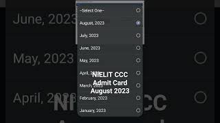 NIELIT CCC Admit Card August 2023  nielitccc nielit emitra8742 [upl. by Alejandrina]