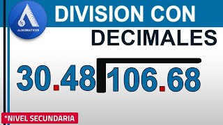 DIVISIÓN CON PUNTO DECIMAL EN EL DIVISOR Y DIVIDENDO Nivel Secundaria [upl. by Arema]