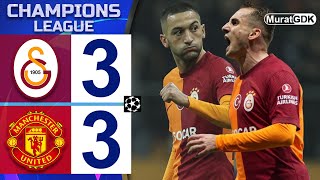 GALATASARAY 33 MANCHESTER UNITED  ZIYECH 🔥🔥🔥 KEREM 🔥  ŞAMPİYONLAR LİGİ  UCL [upl. by Anaihk]