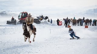 Skijoring in Jackson Hole  Click in and Hang on for the Ride [upl. by Ruckman]