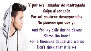 Prince Royce  Culpa Al Corazón Lyrics English and Spanish  Translation amp Meaning  Blame the heart [upl. by Ifill]