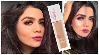 MAYBELLINE SUPER STAY 24h FOUNDATION  REVIEW  WEAR TEST 💜 [upl. by Pratt]