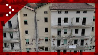 LAquila edifici ancora in rovina dopo il terremoto del 2009 le immagini dal drone [upl. by Rdnaskela]