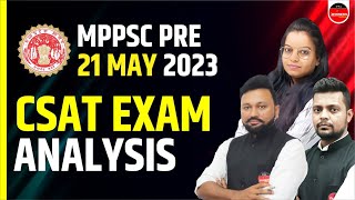 MPPSC PRE 2022 EXAM ANALYSIS  21 MAY 2023  CSAT ANALYSIS  MPPSC PRELIMS CSAT PAPER ANALYSIS 2022 [upl. by Trovillion]