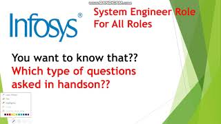 Infosys Handson Question  Infosys System Engineer Comments reply [upl. by Esemaj]