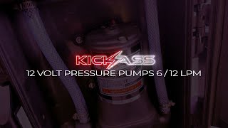 KickAss 12 volt water pressure pumps 6 and 12 Litres per Minute plus pump in a box Camping Shower [upl. by Nerrol]