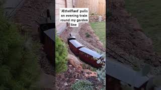 My Roundhouse engineering Bertie Æthelflæd pulling a train round my garden railway gardenrailway [upl. by Lazos]