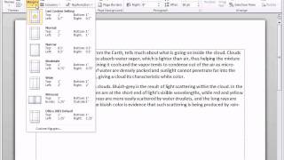 Word 2010  Setting Margins and Paragraph Alignment [upl. by Avat]