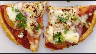 Pizza Casera Sin levadura en 5 minutos con 4 ingredientes [upl. by Erastatus21]