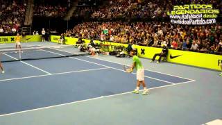 Maria Sharapova Federrer Nadal and Azarenka in Clash of the Champions Mixed Doubles HD 720p [upl. by Aimas]