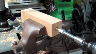 Driving a brass beer tap handle insert [upl. by Adnawaj]