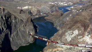 Canada Trains through Black Canyon  British Columbia [upl. by Prevot926]