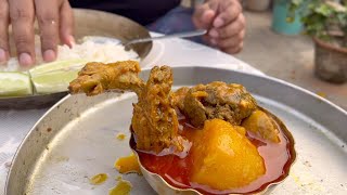 গরম মুরগির ঝোল সাথে হাল্কা গলা গলা ভাত🍗🥔 [upl. by Trever]