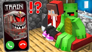 Why SCARY TRAINEXE Call at Night in Minecraft  Funny Challenge Maizen [upl. by Ococ]