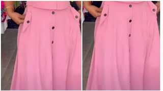 How to cut and sew an A LINE SKIRT WITH POCKETpart 2 of the crop top Detailed [upl. by Aloke]