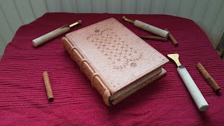 Bookbinding Making 2 Leather journal Books [upl. by Swerdna]