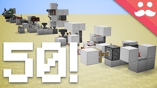 Minecraft 50 Different Redstone Contraptions in ONE TAKE [upl. by Nalyd]