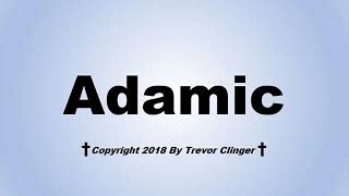 How To Pronounce Adamic [upl. by Lavella]