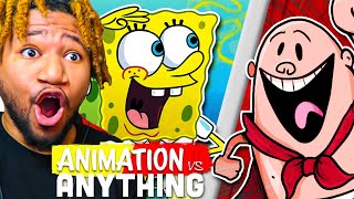 SpongeBob SquarePants vs Captain Underpants  Rap Battle ANIMATION VS ANYTHING CH II REACTION [upl. by Lilah]