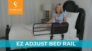 Stander EZ Adjust Bed Rail  Adjustable Adult Safety Railing Swing Down Guard Rail with Pouch [upl. by Sculley]