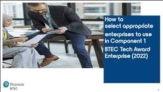 BTEC Bitesize How to select appropriate ​enterprises Component 1 BTEC Tech Award Enterprise [upl. by Bernard]