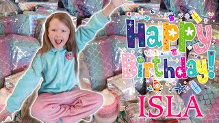 ISLAS 8th BIRTHDAY MORNING OPENING HER PRESENTS [upl. by Natek]