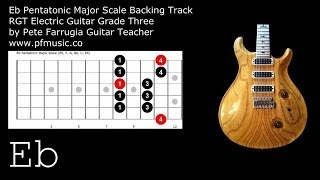 Guitar Backing Track Eb Pentatonic Major Scale  Grade Three [upl. by Seyah457]