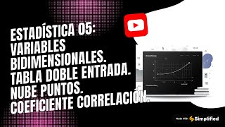 ESTADÍSTICA 05VARIABLES BIDIMENSIONALES TABLA DOBLE ENTRADA NUBE PUNTOS COEFICIENTE CORRELACIÓN [upl. by Hafinah]