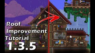 Terraria Awesome Roof Design Tutorial PC Xbox PS135 [upl. by Anayt]