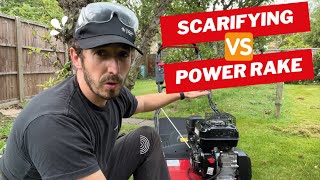 DIY Dethatching Your Lawn  Scarifier VS Power Rake  Cobra S40C Scarifier [upl. by Eeram]