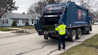 Republic services Mack rear loader Christmas tree pick up [upl. by Sletten]