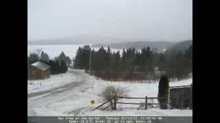 Time Lapse of Snow Storm March 19 2013 Cabins At Lopstick Pittsburg NH [upl. by Teufert]