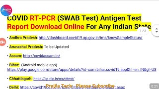 How To Download RTPCR Test Report Online India  Check RTPCR SWAB Antigen Test Report Online India [upl. by Kind]