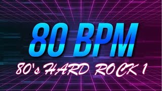 80 BPM  80s Hard Rock  44 Drum Track  Metronome  Drum Beat [upl. by Andrea]