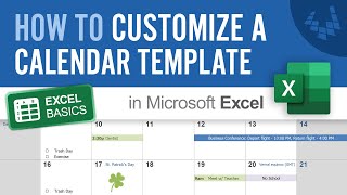 How to Customize A Calendar Template in Excel [upl. by Per420]