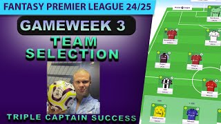 FPL 202425 GAMEWEEK 3 DRAFT  TEAM SELECTION FANTASY PREMIER LEAGUE [upl. by Selmner709]