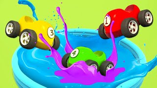 Full episodes of Helper cars cartoons for kids Colored racing cars for kids Tow trucks amp vehicles [upl. by Yseulta511]