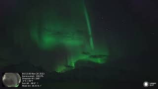 Dancing aurora highlight November 20th 2023  Lyngen North [upl. by Noyr]