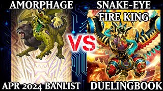 Amorphage vs SnakeEye Fire King  Dueling Book [upl. by Yedsnil655]