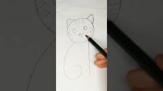 Easy Cute Cat 😸 Drawing 🌸💕art shortvideo viralshorts [upl. by Bamford]