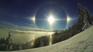 Epic Sun Dog Scene  5 Suns Weather Phenomenon [upl. by Sherrie]