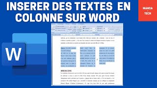 Comment insérer des textes sous forme de colonne sur word [upl. by Bloxberg859]