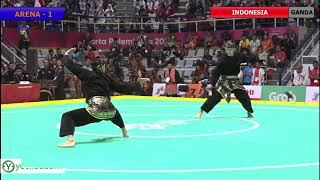 Pencak Silat Artistic Male Doubles Indonesia Finals  18th Asian Games Indonesian 2018 [upl. by Worrell]