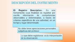 REGISTRO DESCRIPTIVO evaluación [upl. by Ahsen334]